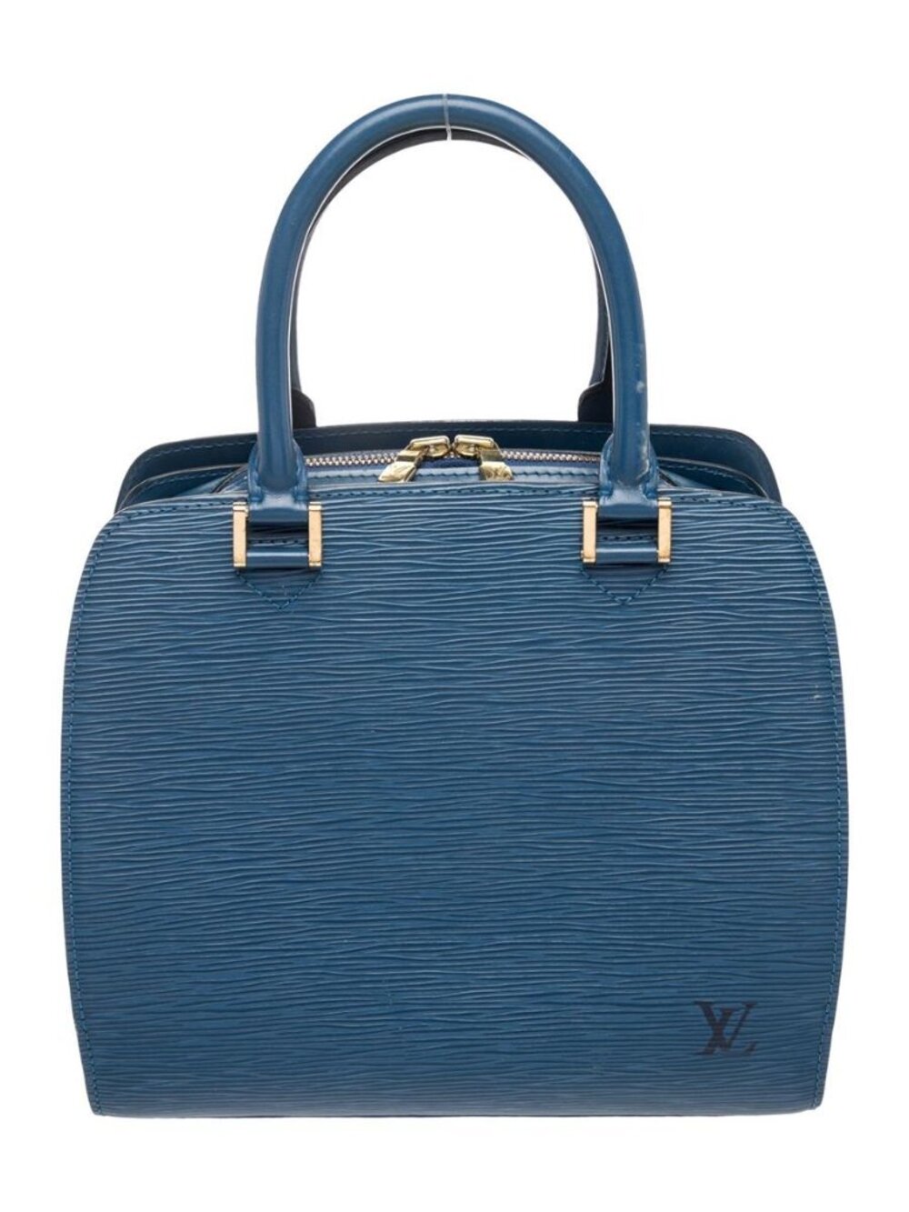 Louis Vuitton Pont Neuf Cyan Blue Epi Leather Top Handle Bag 1998
